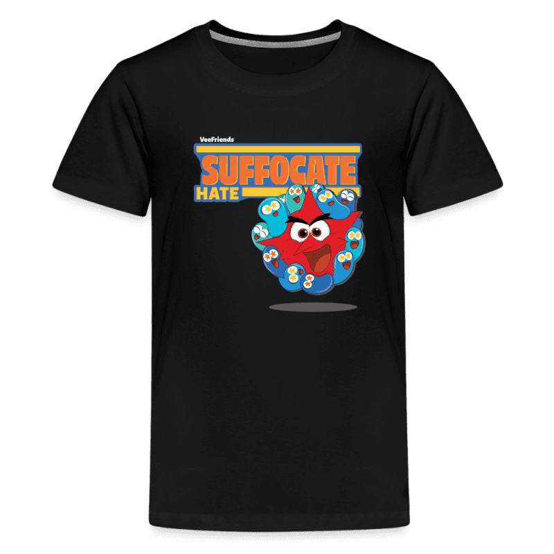 Suffocate Hate Character Comfort Kids Tee - black