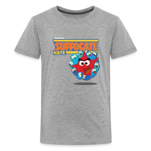 Suffocate Hate Character Comfort Kids Tee - heather gray