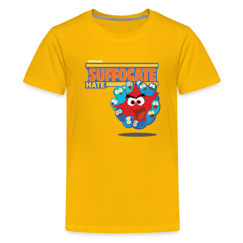 Suffocate Hate Character Comfort Kids Tee - sun yellow