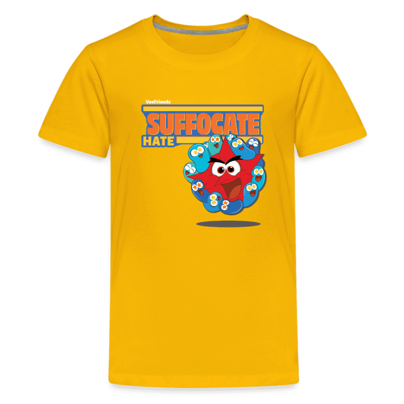 Suffocate Hate Character Comfort Kids Tee - sun yellow