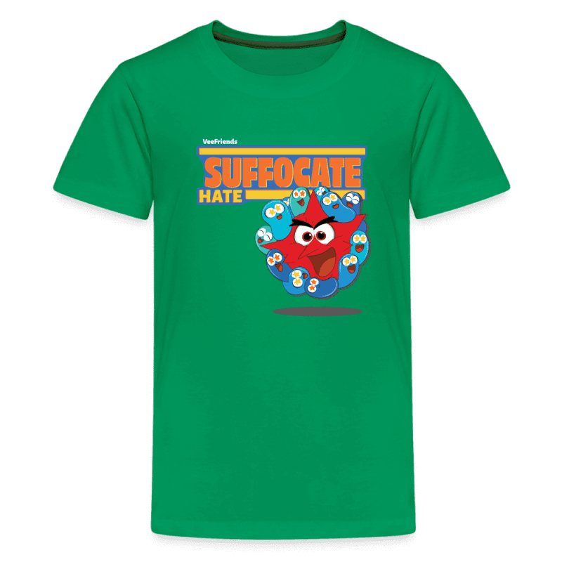 Suffocate Hate Character Comfort Kids Tee - kelly green