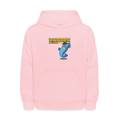 Swaggy Sea Lion Character Comfort Kids Hoodie - pink