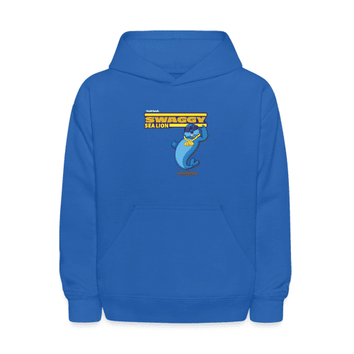 Swaggy Sea Lion Character Comfort Kids Hoodie - royal blue