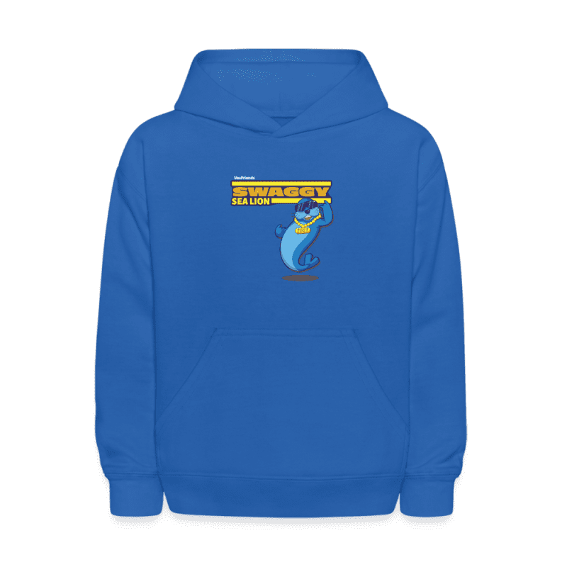 Swaggy Sea Lion Character Comfort Kids Hoodie - royal blue