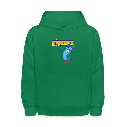 Swaggy Sea Lion Character Comfort Kids Hoodie - kelly green