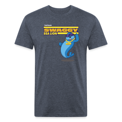 Swaggy Sea Lion Character Comfort Adult Tee - heather navy