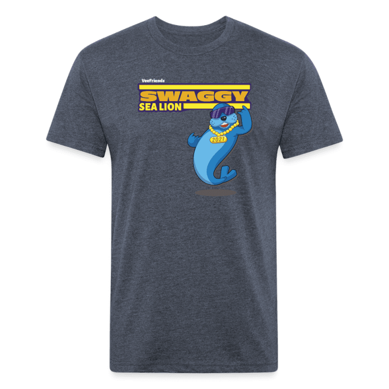 Swaggy Sea Lion Character Comfort Adult Tee - heather navy