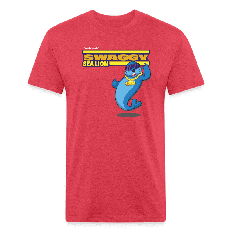 Swaggy Sea Lion Character Comfort Adult Tee - heather red