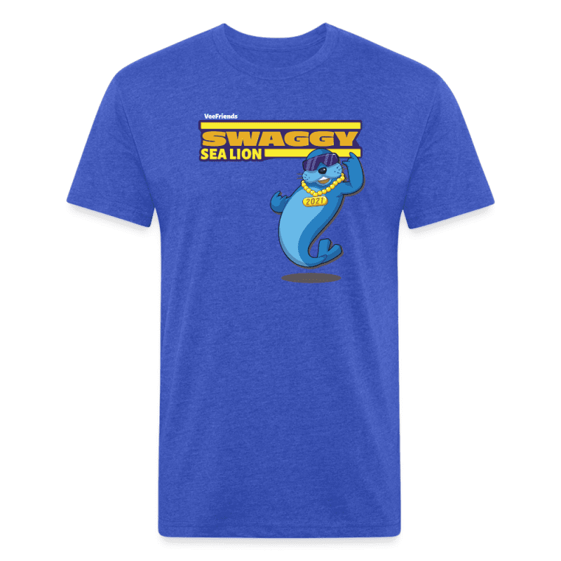 Swaggy Sea Lion Character Comfort Adult Tee - heather royal