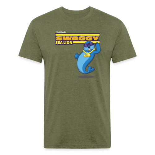 Swaggy Sea Lion Character Comfort Adult Tee - heather military green