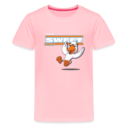 Sweet Swan Character Comfort Kids Tee - pink