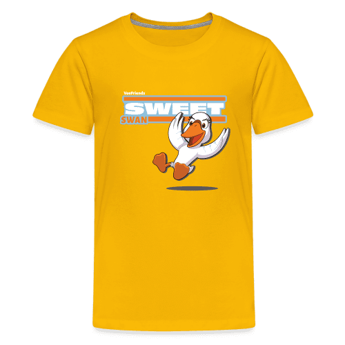 Sweet Swan Character Comfort Kids Tee - sun yellow