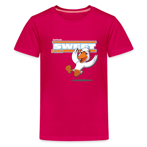 Sweet Swan Character Comfort Kids Tee - dark pink