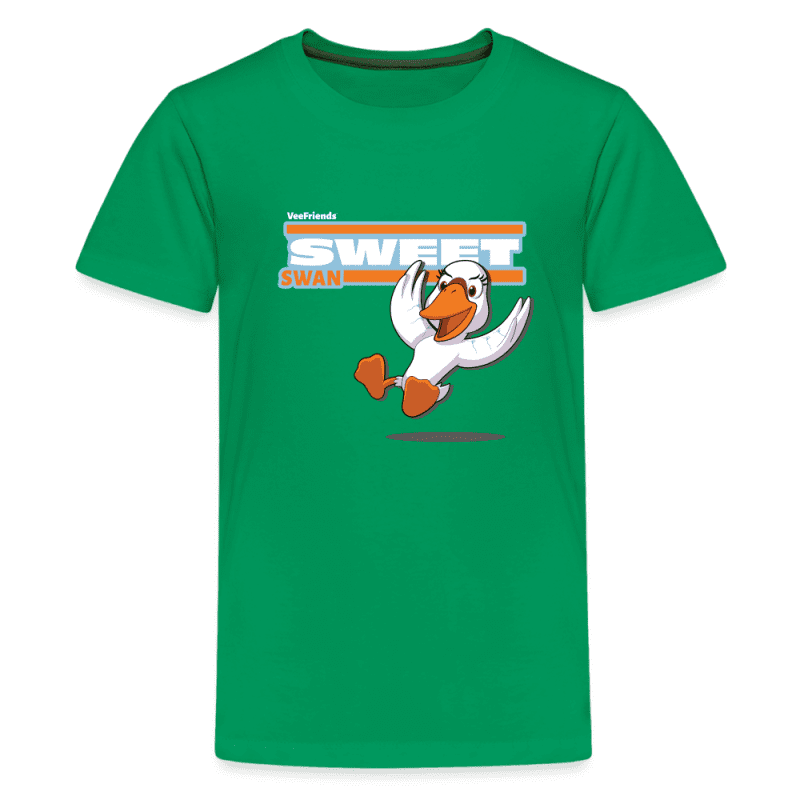 Sweet Swan Character Comfort Kids Tee - kelly green