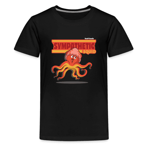 Sympathetic Squid Character Comfort Kids Tee - black