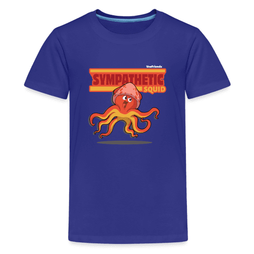 Sympathetic Squid Character Comfort Kids Tee - royal blue