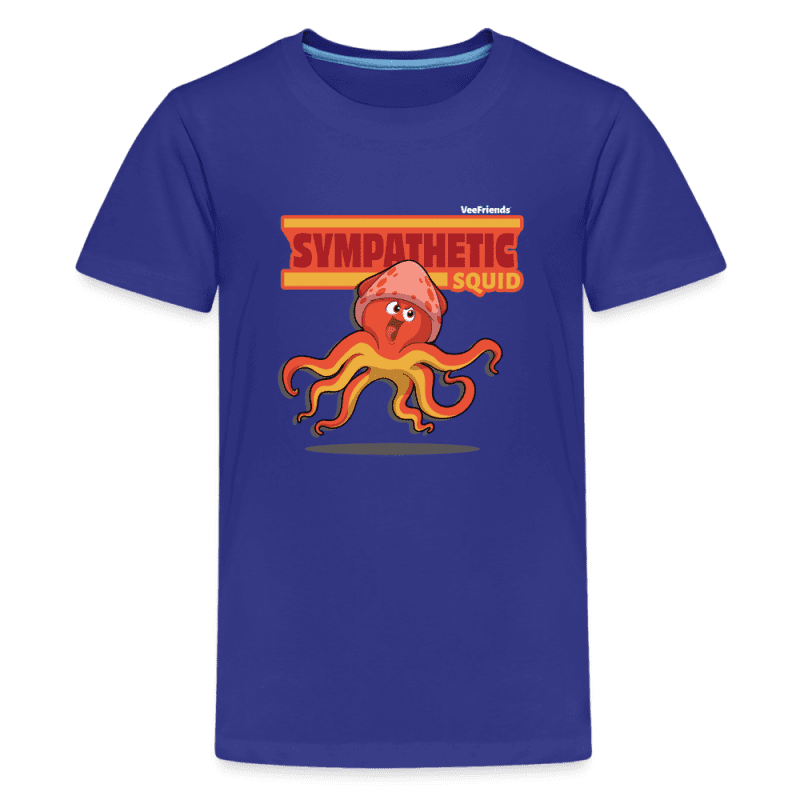 Sympathetic Squid Character Comfort Kids Tee - royal blue