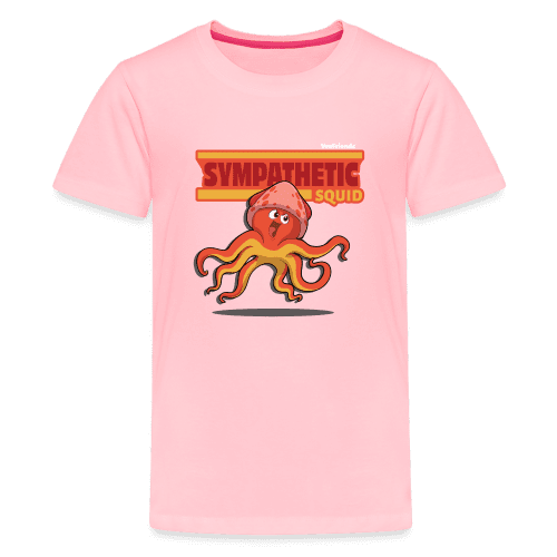 Sympathetic Squid Character Comfort Kids Tee - pink