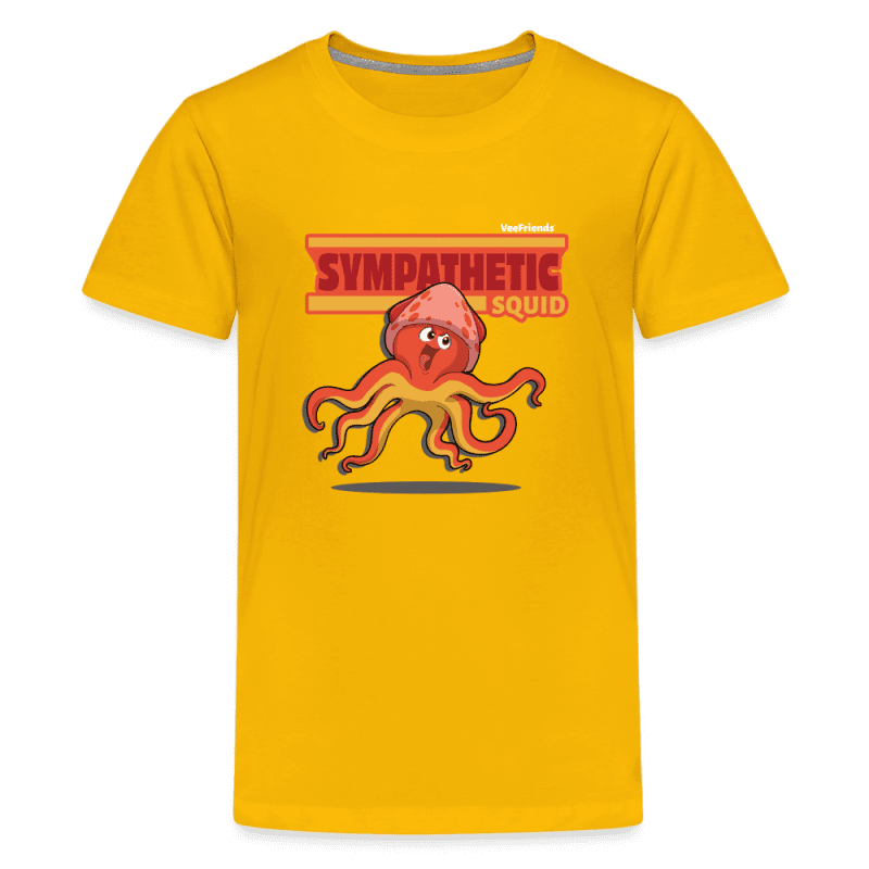 Sympathetic Squid Character Comfort Kids Tee - sun yellow