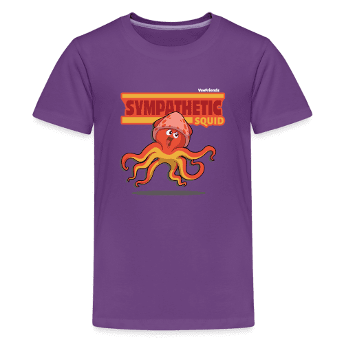 Sympathetic Squid Character Comfort Kids Tee - purple