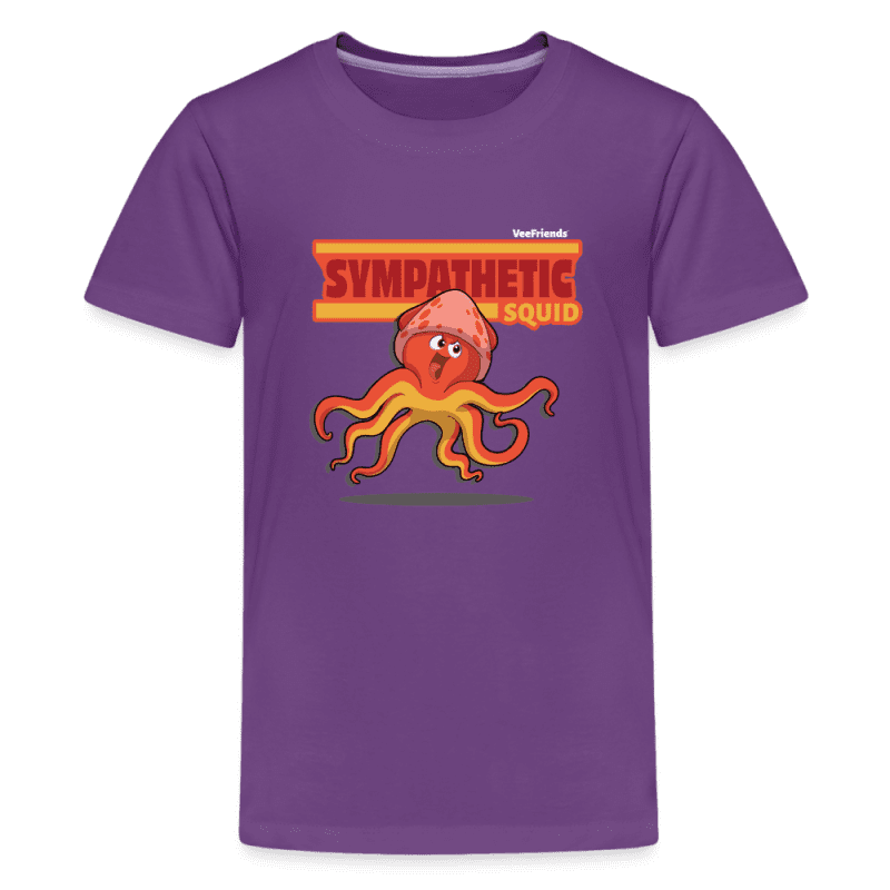 Sympathetic Squid Character Comfort Kids Tee - purple