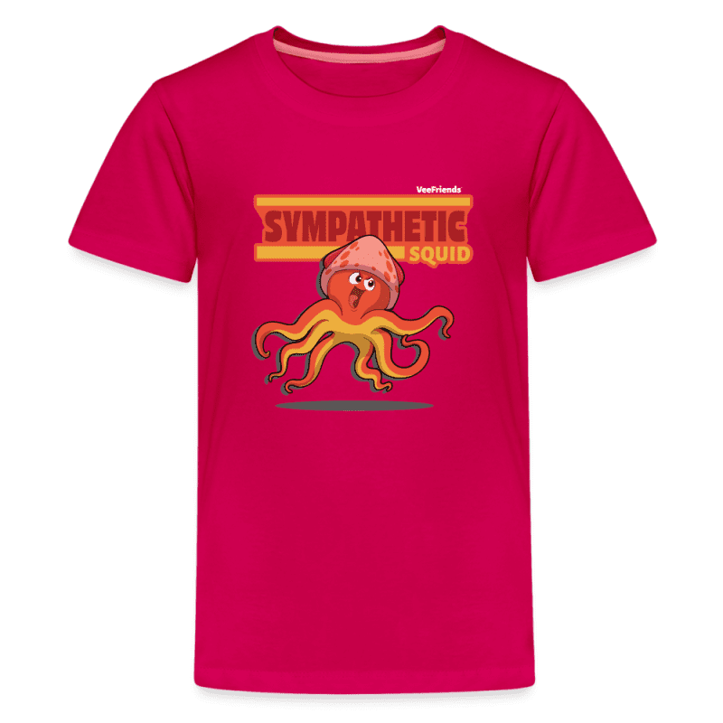 Sympathetic Squid Character Comfort Kids Tee - dark pink