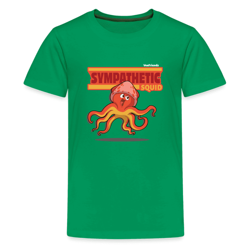 Sympathetic Squid Character Comfort Kids Tee - kelly green