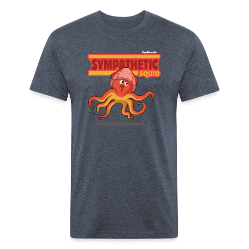 Sympathetic Squid Character Comfort Adult Tee - heather navy