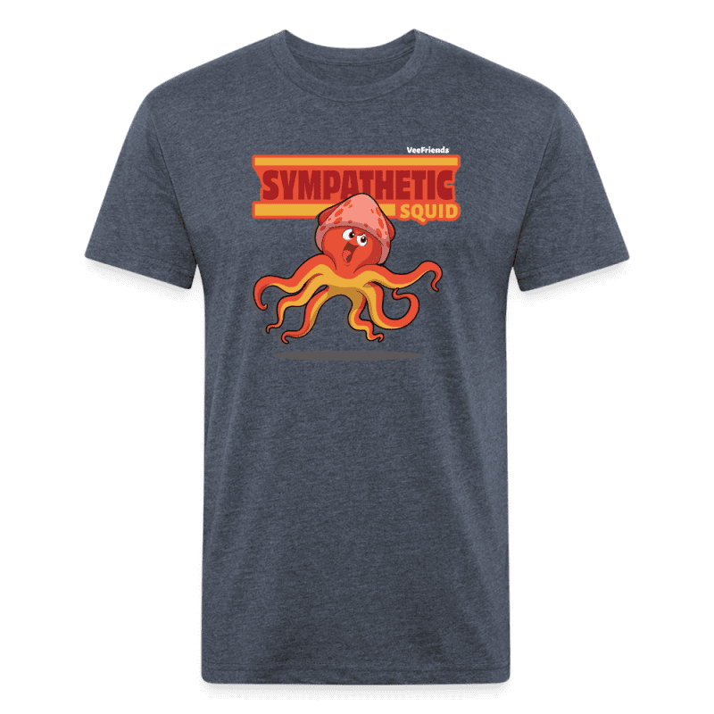 Sympathetic Squid Character Comfort Adult Tee - heather navy