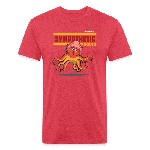 Sympathetic Squid Character Comfort Adult Tee - heather red