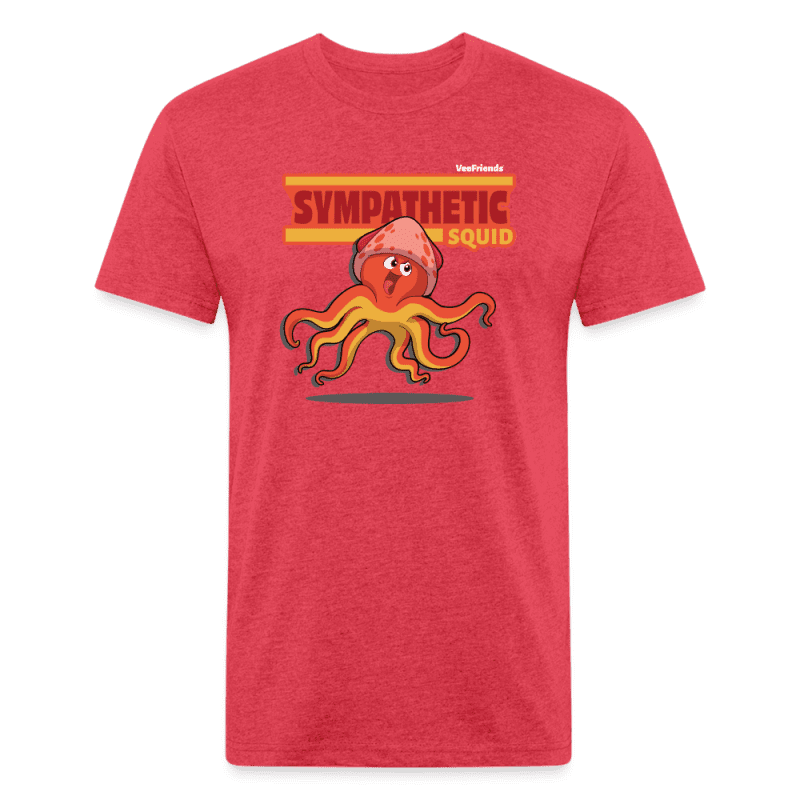 Sympathetic Squid Character Comfort Adult Tee - heather red