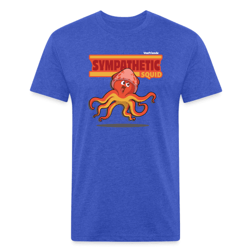 Sympathetic Squid Character Comfort Adult Tee - heather royal