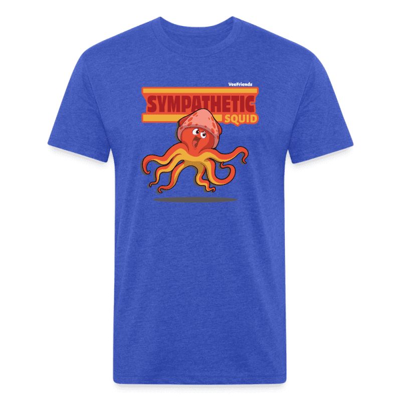 Sympathetic Squid Character Comfort Adult Tee - heather royal