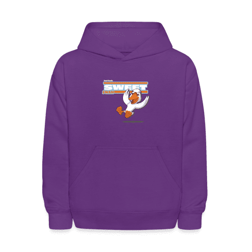 Sweet Swan Character Comfort Kids Hoodie - purple