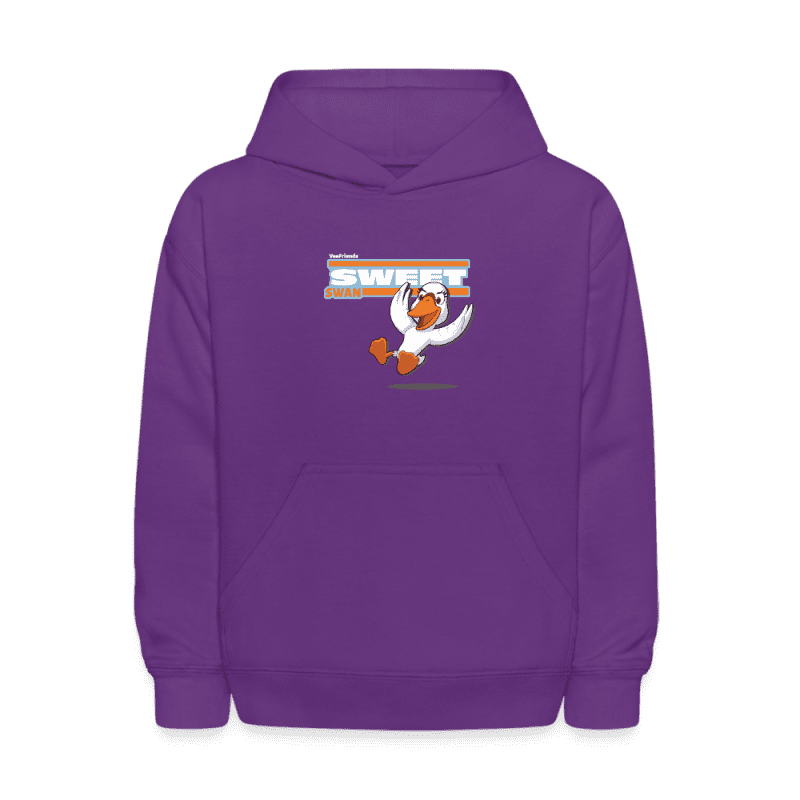 Sweet Swan Character Comfort Kids Hoodie - purple