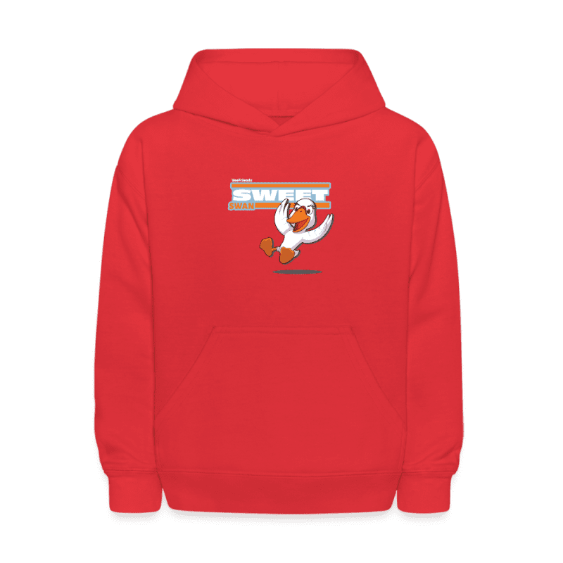 Sweet Swan Character Comfort Kids Hoodie - red