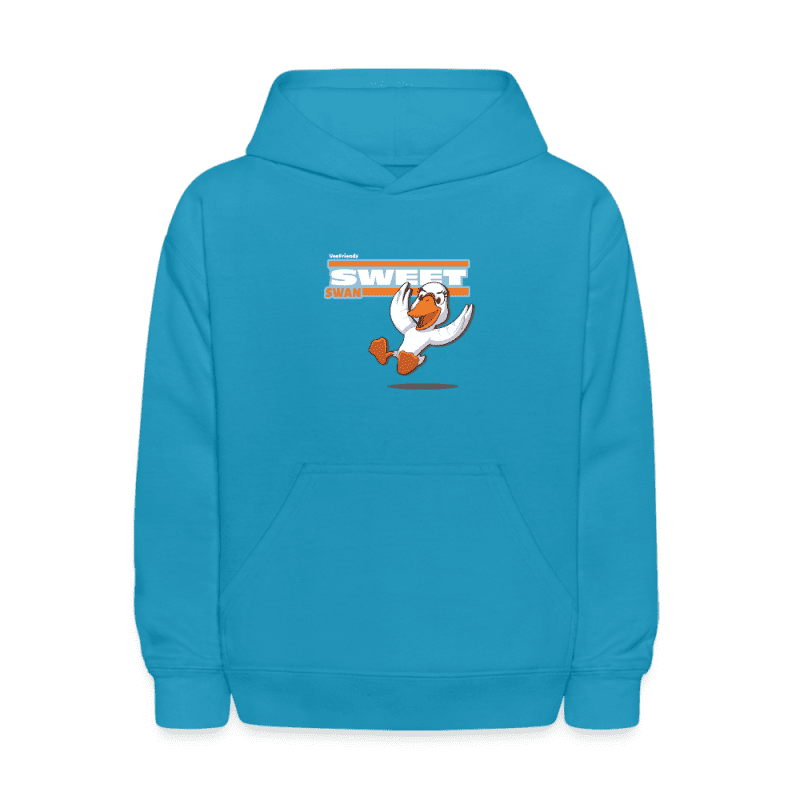 Sweet Swan Character Comfort Kids Hoodie - turquoise