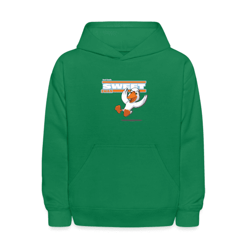 Sweet Swan Character Comfort Kids Hoodie - kelly green