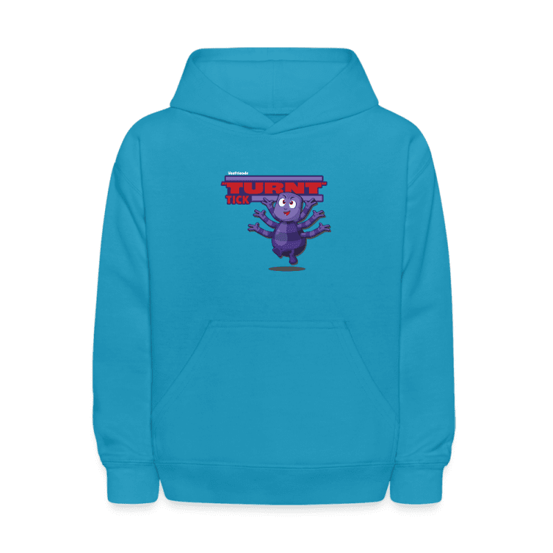 "Turnt" Tick Character Comfort Kids Hoodie - turquoise