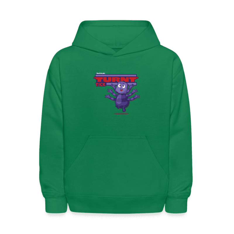 "Turnt" Tick Character Comfort Kids Hoodie - kelly green