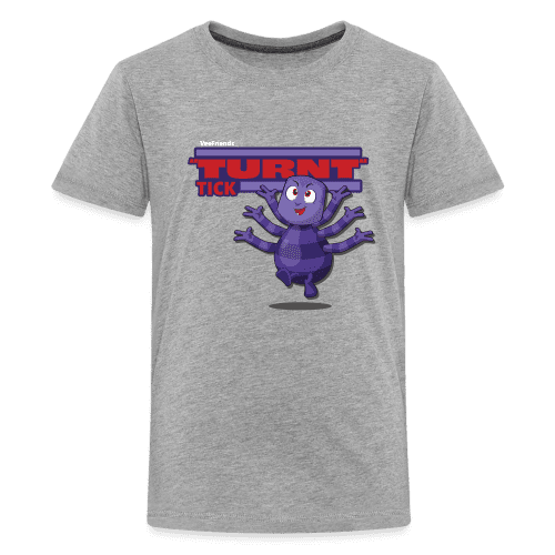 "Turnt" Tick Character Comfort Kids Tee - heather gray