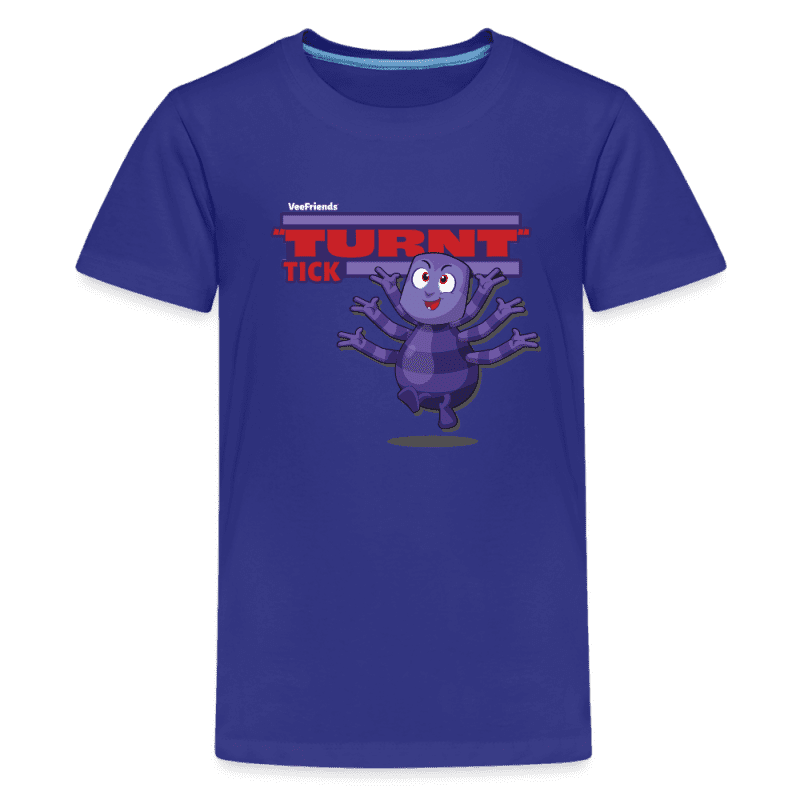 "Turnt" Tick Character Comfort Kids Tee - royal blue