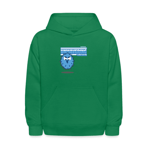 Unwavering Urchin Character Comfort Kids Hoodie - kelly green