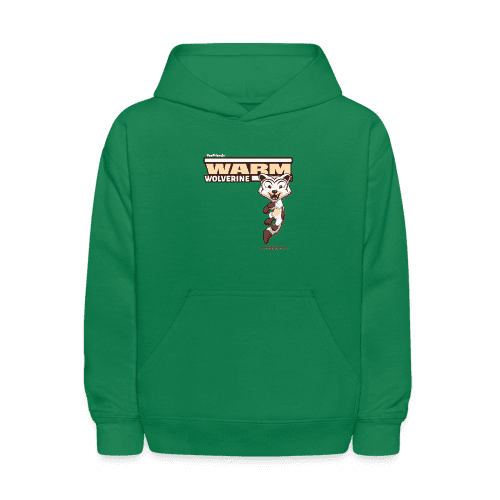 Warm Wolverine Character Comfort Kids Hoodie - kelly green