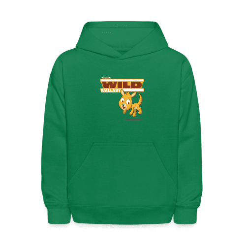 Wild Wallaby Character Comfort Kids Hoodie - kelly green