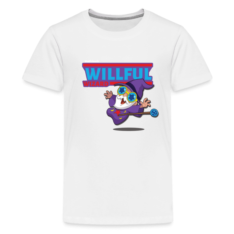 Willful Wizard Character Comfort Kids Tee - white