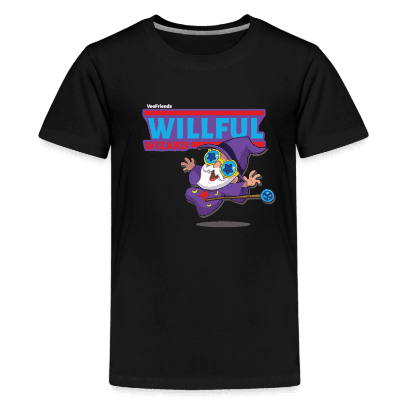 Willful Wizard Character Comfort Kids Tee - black