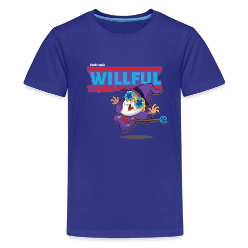 Willful Wizard Character Comfort Kids Tee - royal blue