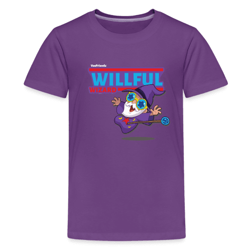 Willful Wizard Character Comfort Kids Tee - purple