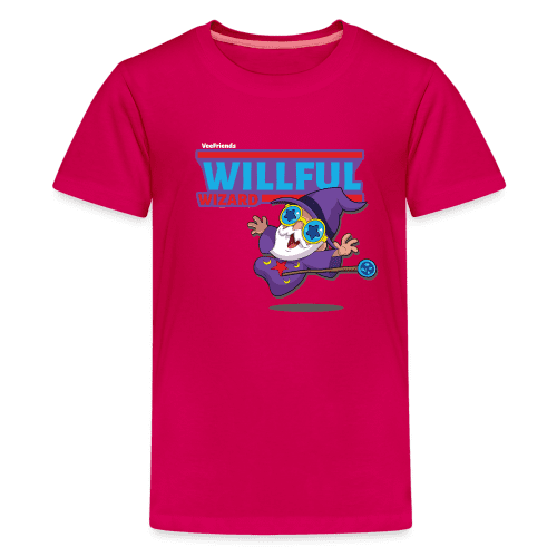 Willful Wizard Character Comfort Kids Tee - dark pink